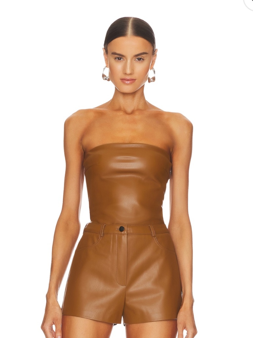 CULTNAKED Bandeau Top in Choco Leather